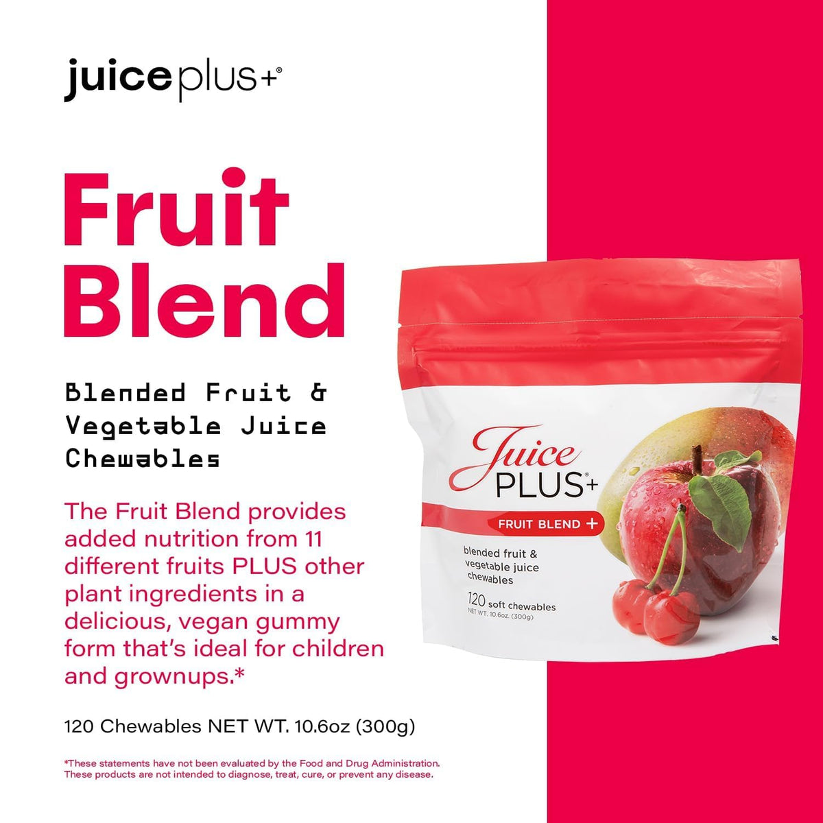 Juice Plus+ Chewing-gums Souples aux Fruits sur une table
