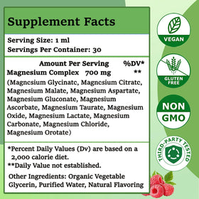 JUIWEFKK Magnésium 12 en 1 700mg flacon arrière