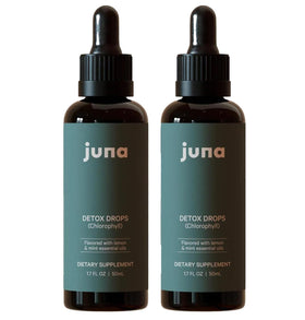 Juna Gouttes de Chlorophylle Liquide 2-Pack vue de face avec étiquettes