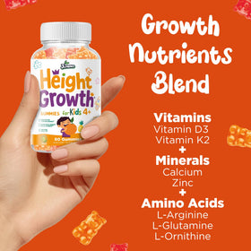 Juneno Gummies Croissance Taille 222g avec gummies visibles