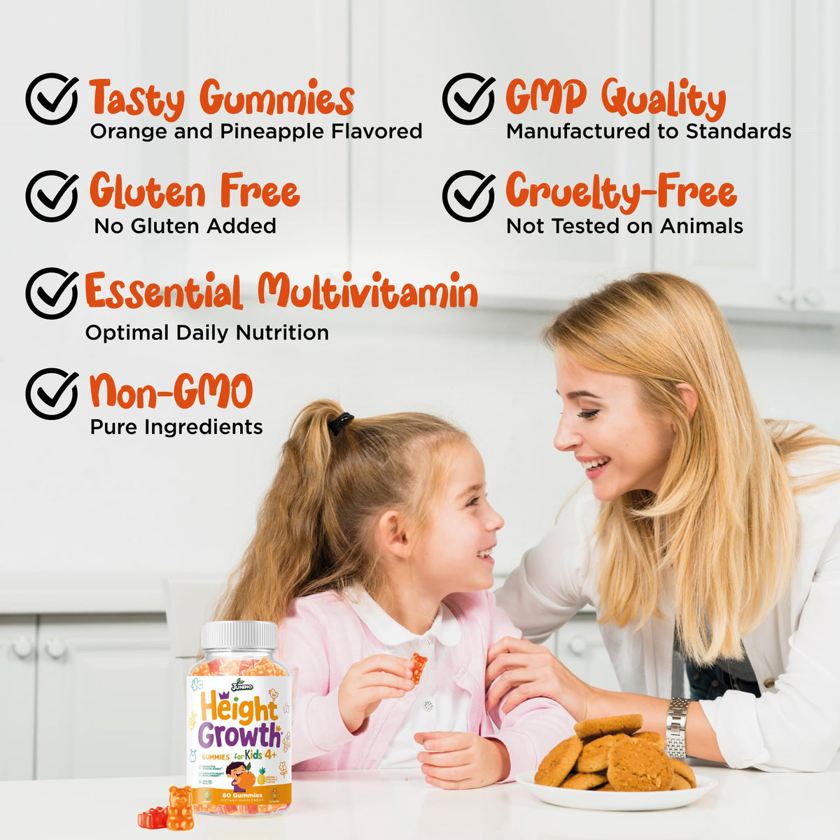 Juneno Gummies Croissance Taille 222g côté