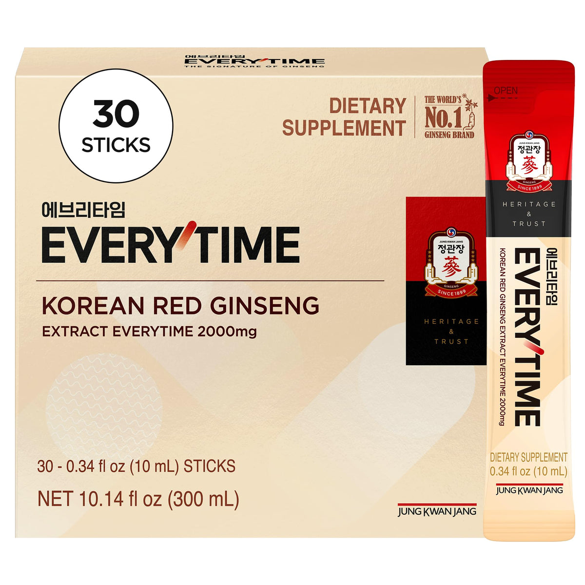 JUNG KWAN JANG Extrait de Ginseng Rouge Coréen 2000mg sachets