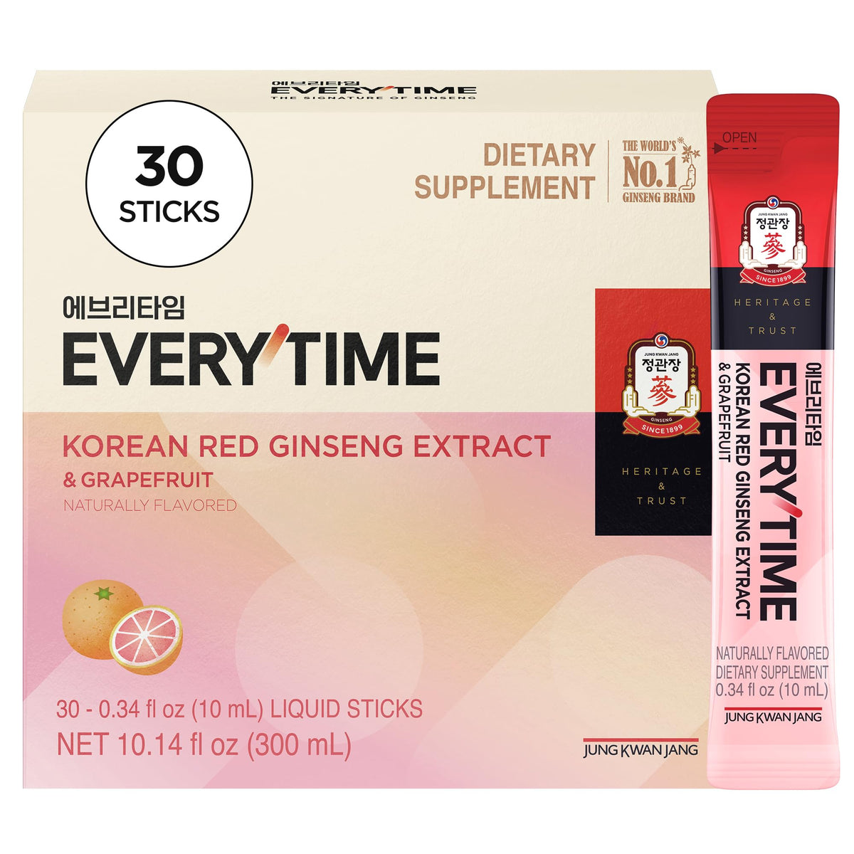 JUNG KWAN JANG Extrait de Ginseng Rouge Coréen 30 sticks en boîte
