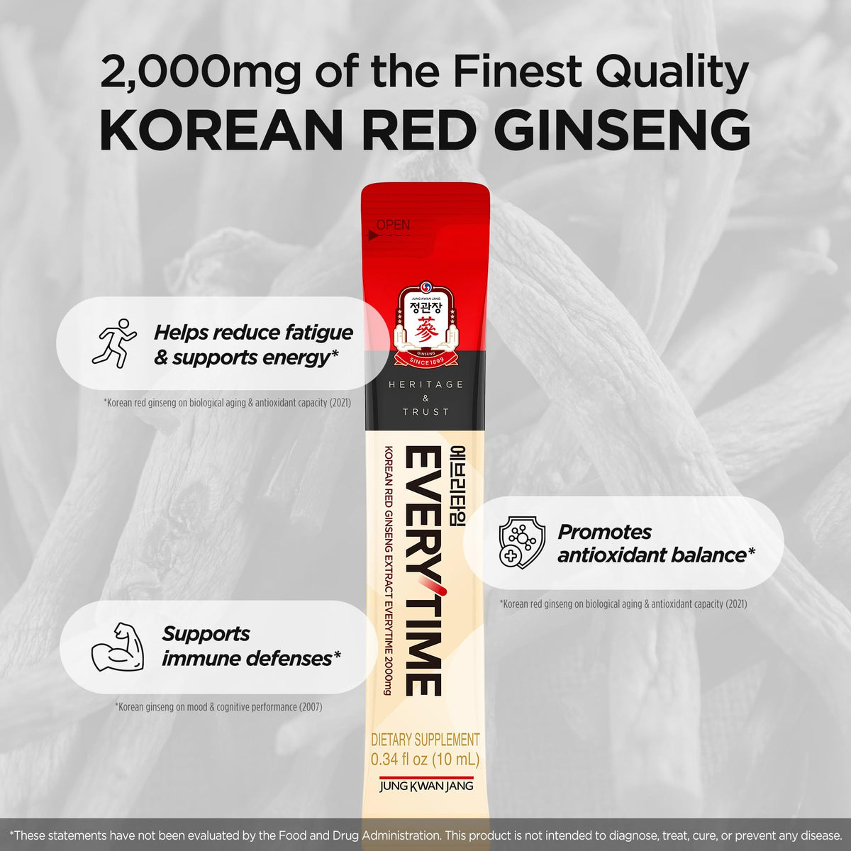 JUNG KWAN JANG Extrait de Ginseng Rouge dans un cadre de vie quotidienne