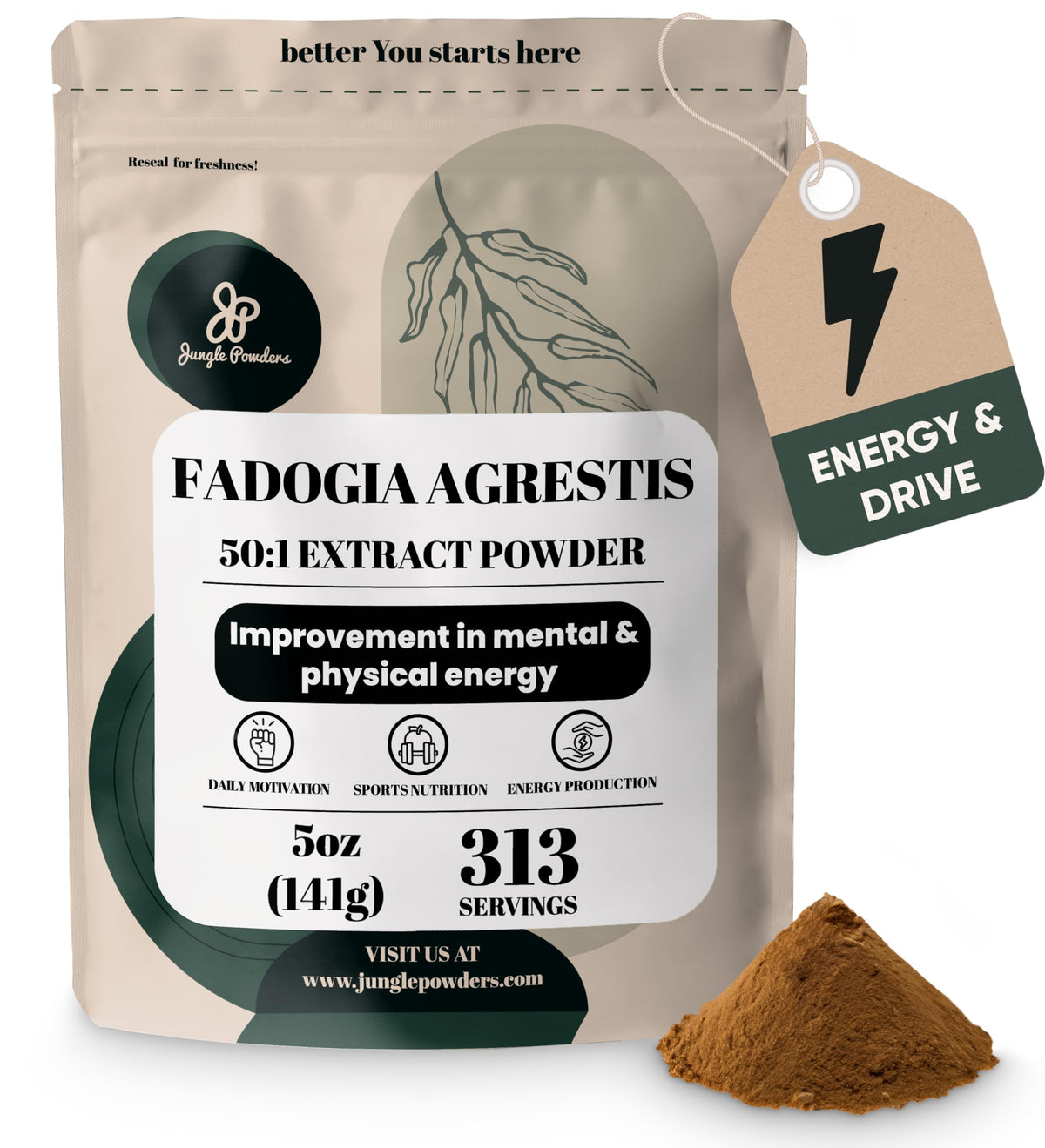 Jungle Powders Fadogia Agrestis Extrait 50:1 159g vue avant