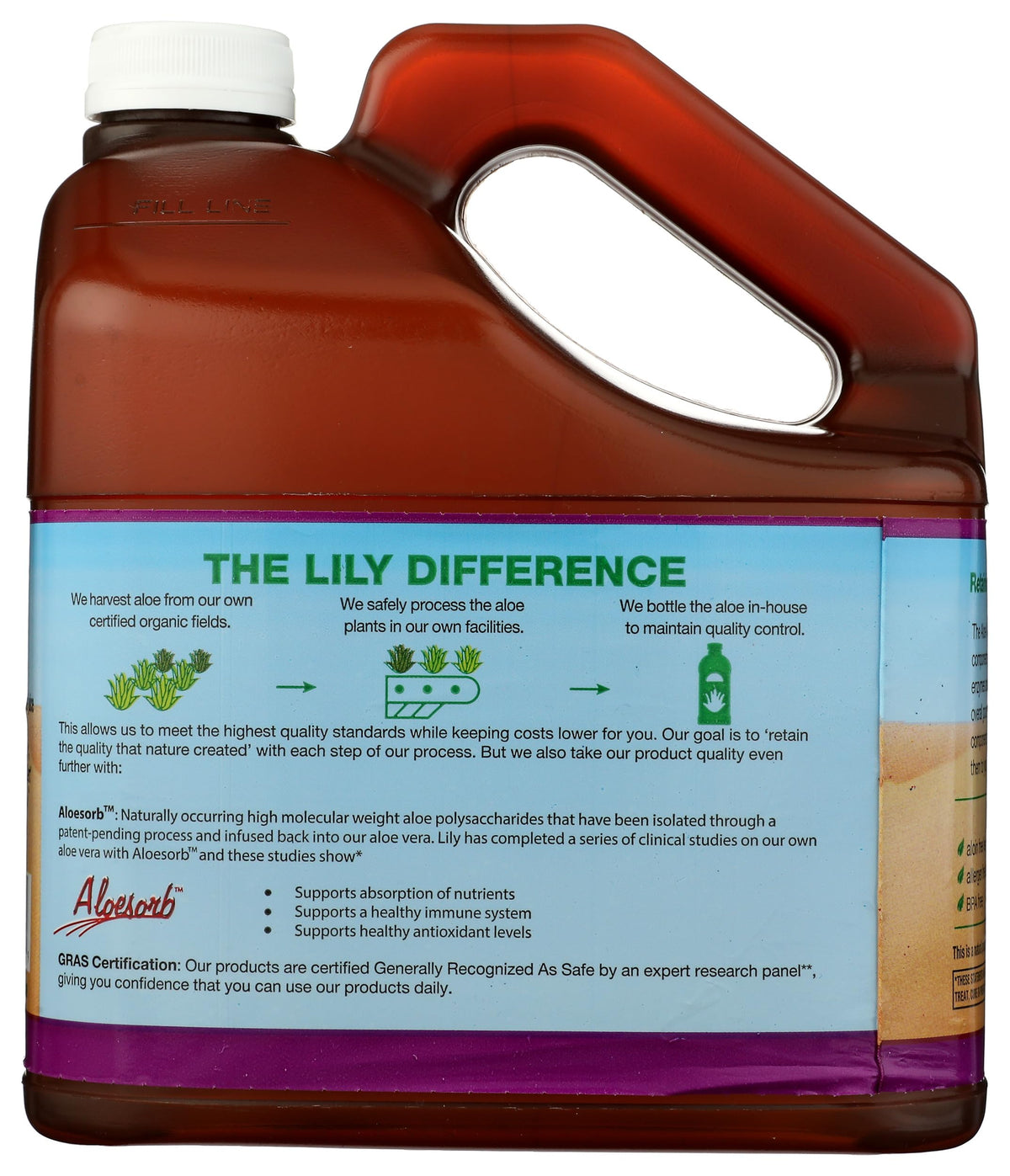 Jus d'Aloe Vera Bio Lily Of The Desert dans un verre