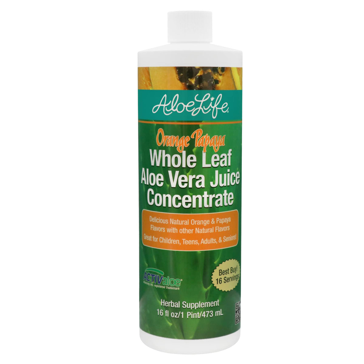 Jus d'Aloe Vera Entier Aloe Life 473 ml vue avant