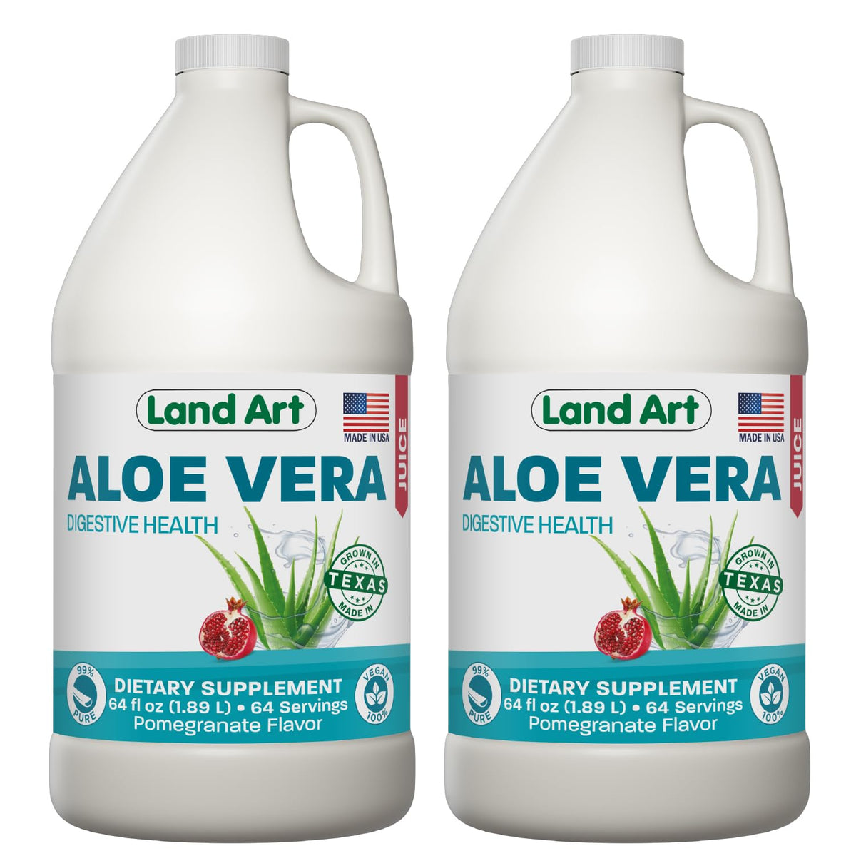 Jus d'Aloe Vera Grenade Land Art 2L vue de face