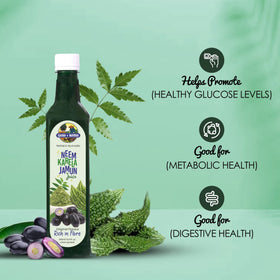 Jus de Neem Karela Jamun 500ml arrière vue montrant les ingrédients