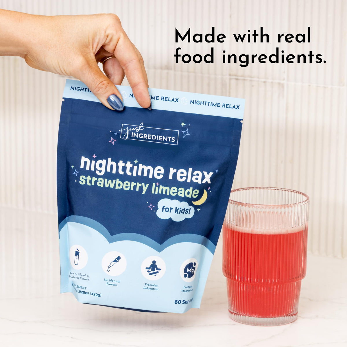JUST INGREDIENTS Boisson daily wellness Enfants Fraise mélange en poudre