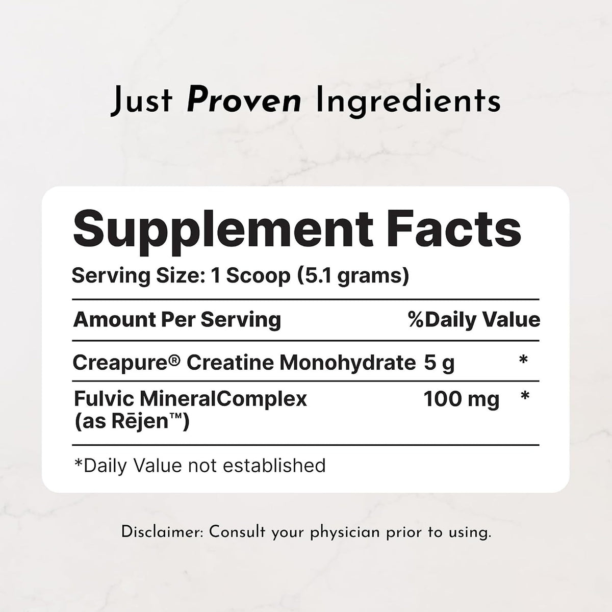 JUST INGREDIENTS Poudre de Créatine Monohydrate 175g - vue arrière
