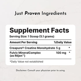 JUST INGREDIENTS Poudre de Créatine Monohydrate 175g - vue arrière