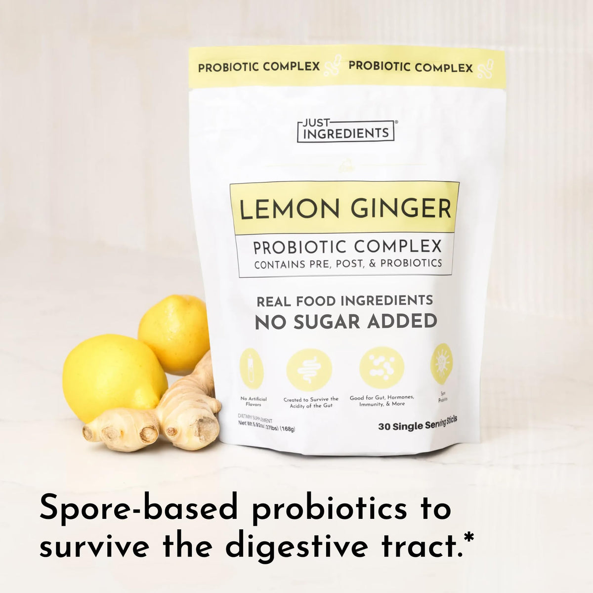 JUST INGREDIENTS Probiotique Citron Gingembre sachets individuels