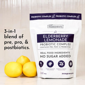 JUST INGREDIENTS Probiotique Citronnade Sureau sachet ouvert