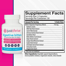 Just Thrive Capsules Bitters daily 50g côté