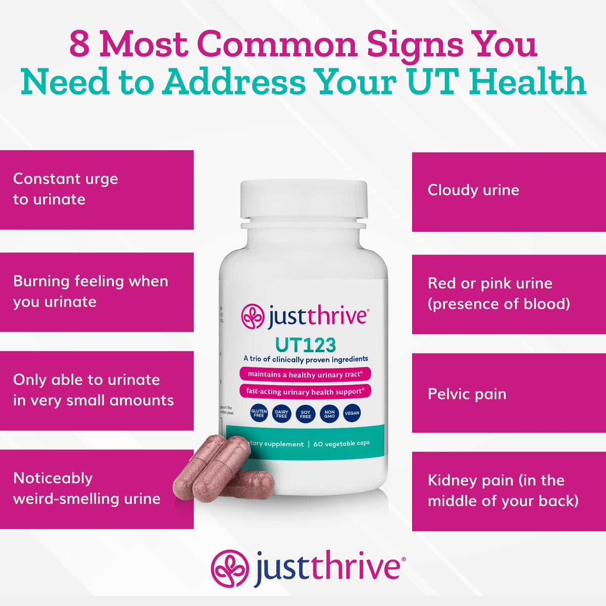 Just Thrive complément cranberry sur une table