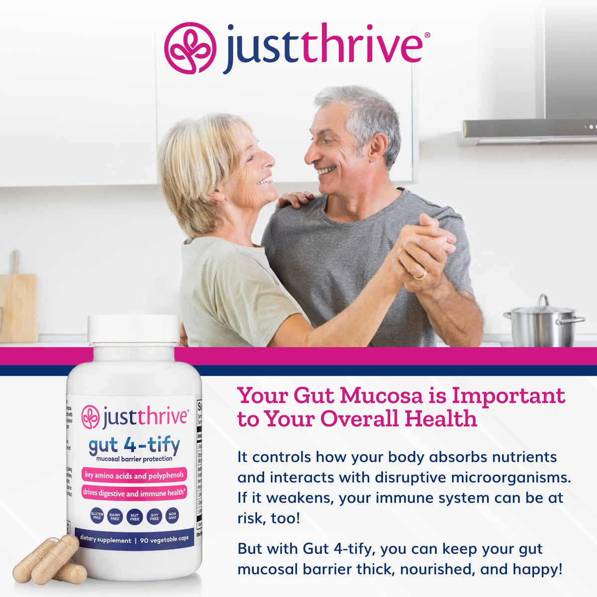 Just Thrive Gut 4-tify complément alimentaire 109g côté