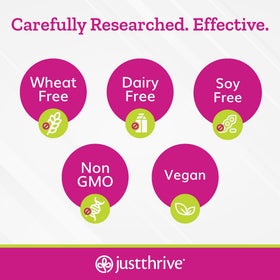 Just Thrive Just Calm flacon ouvert avec capsules visibles