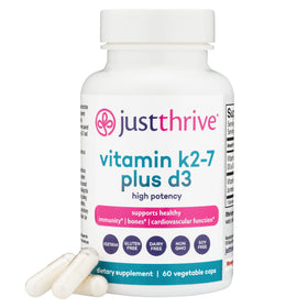 Just Thrive K2-7 Plus D3 complément alimentaire 200 mcg devant