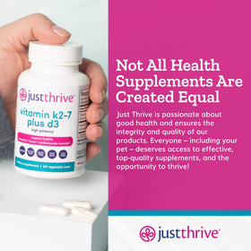 Just Thrive K2-7 Plus D3 complément alimentaire 200 mcg en utilisation