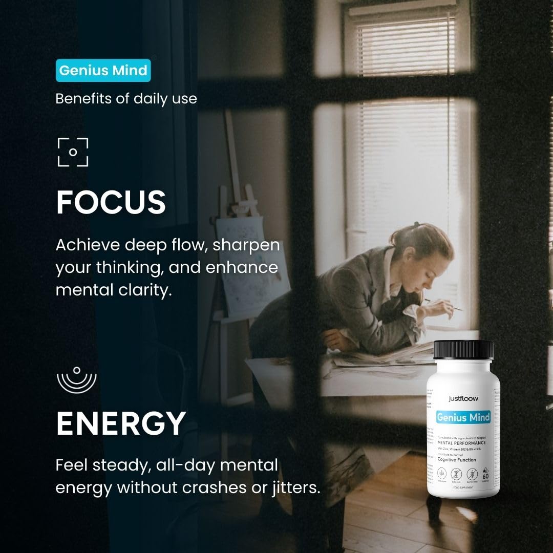 JustFloow Genius Mind® gélules à l'intérieur du flacon