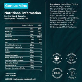JustFloow Genius Mind® supplément cérébral arrière