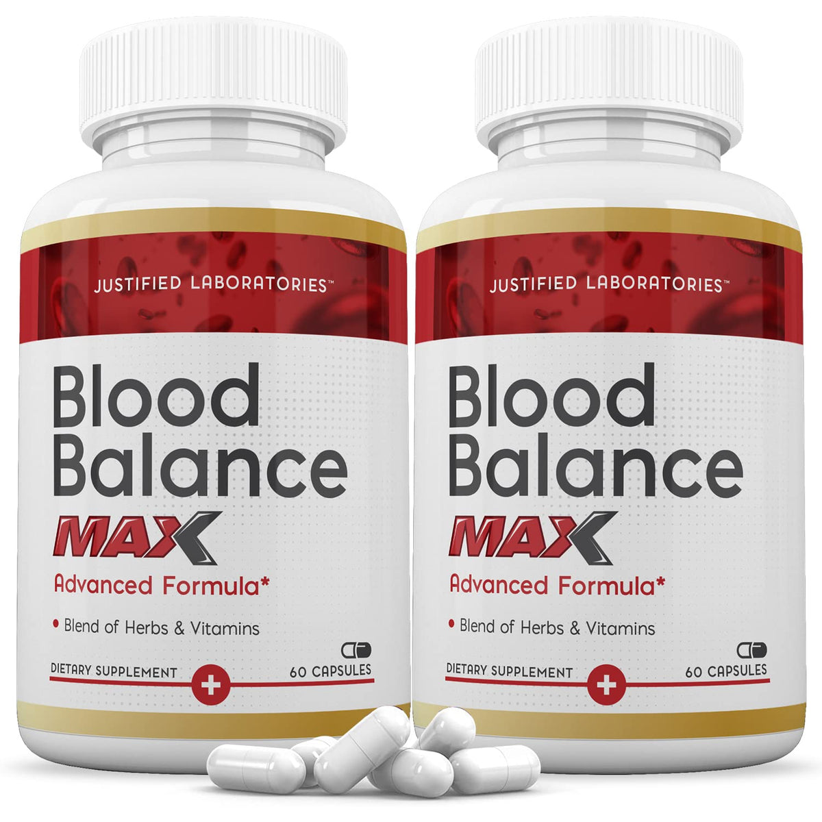Justified Laboratories Blood Balance Max 60 gélules, vue avant du produit