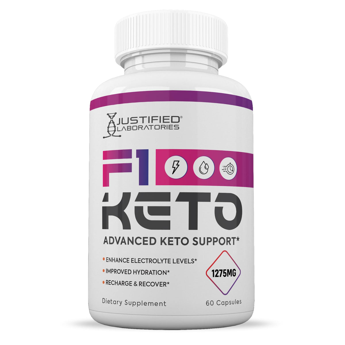 Justified Laboratories F1 Keto 60 capsules vue de face