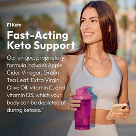Justified Laboratories F1 Keto capsules sur une surface en bois