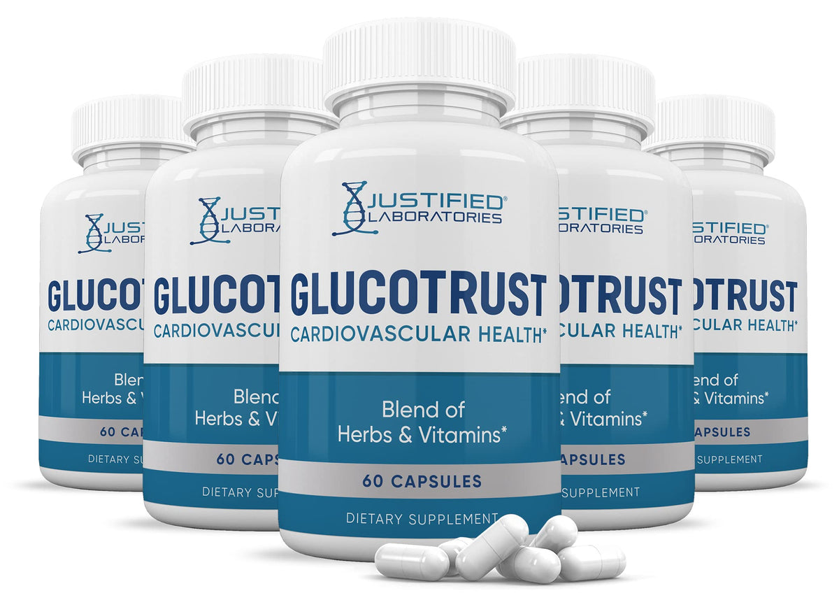 Justified Laboratories Glucotrust Complément Alimentaire 688 MG, boîte vue de face