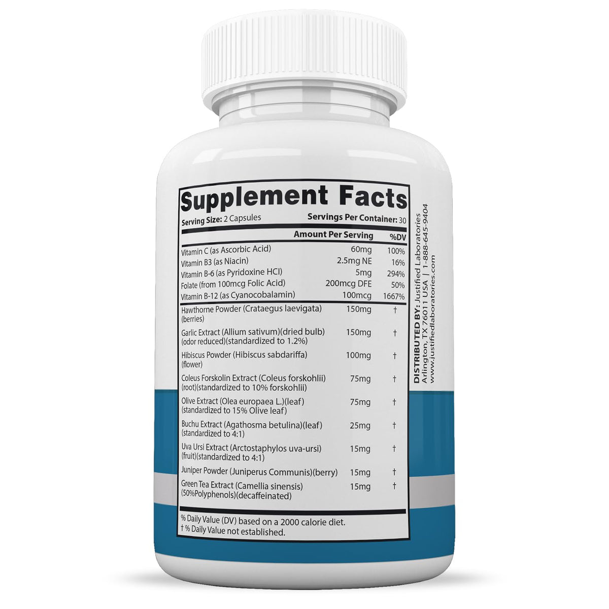 Justified Laboratories Glucotrust Complément Alimentaire 688 MG, capsules dans un verre d'eau