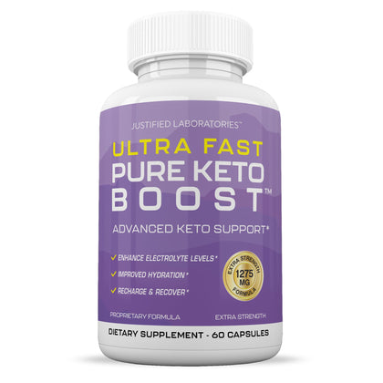 Justified Laboratories Ultra Fast Pure Keto 60 Capsules front view