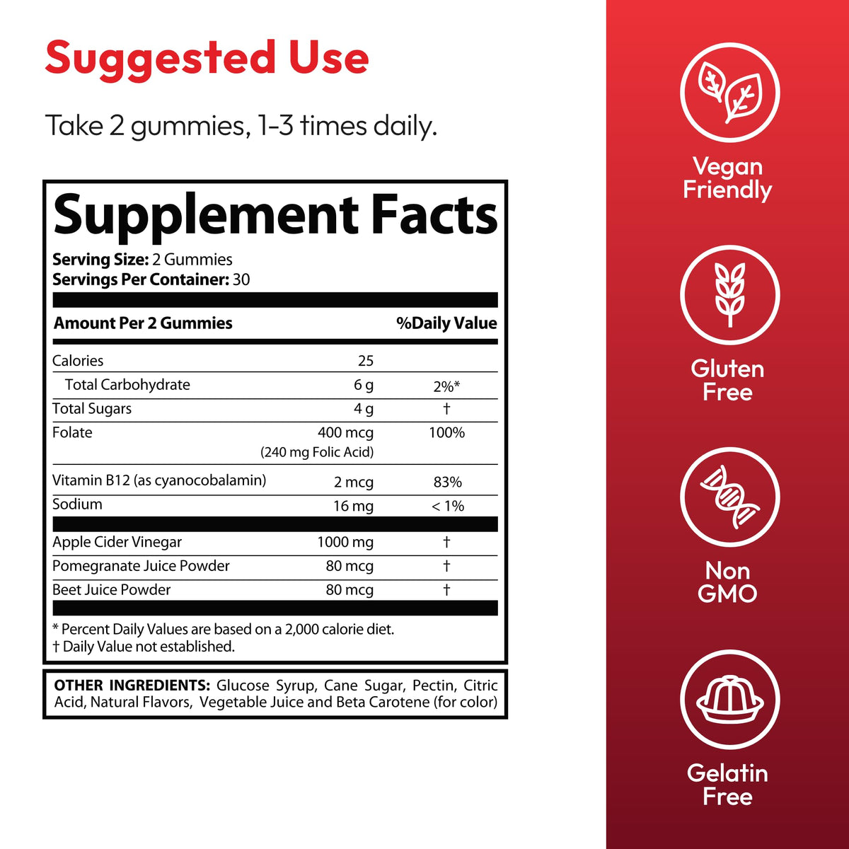 Justified Laboratories Vital Grow XL Gummies 1000 mg sur une main