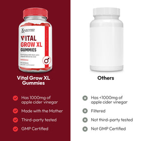 Justified Laboratories Vital Grow XL Gummies 1000 mg vue de côté