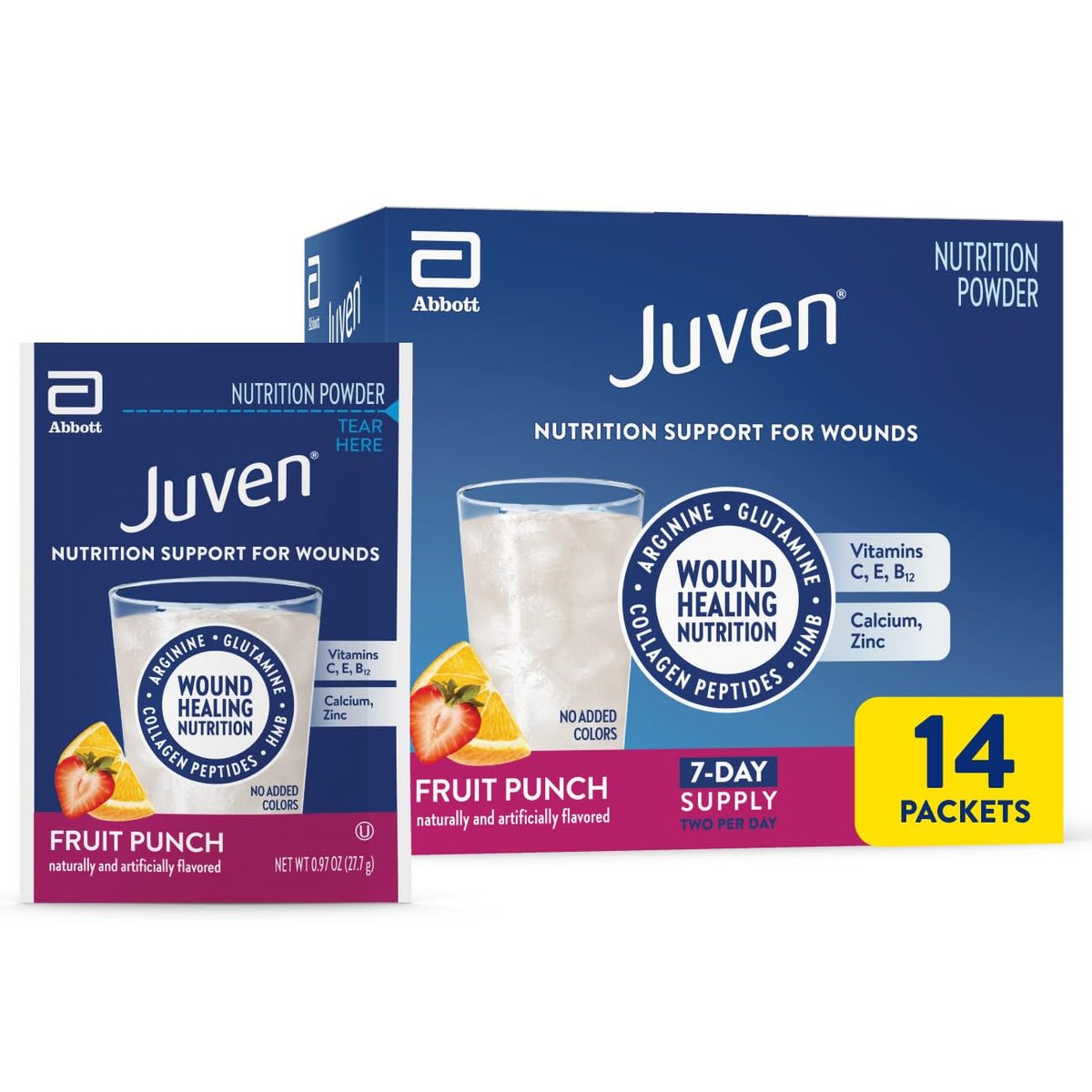 Juven Poudre Nutritionnelle pour la Cicatrisation Goût Fruit Punch, emballage avant