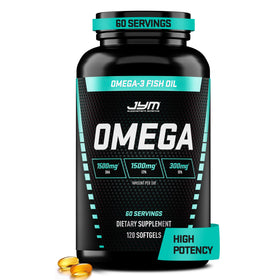 JYM Omega JYM huile de poisson 120 capsules vue de face