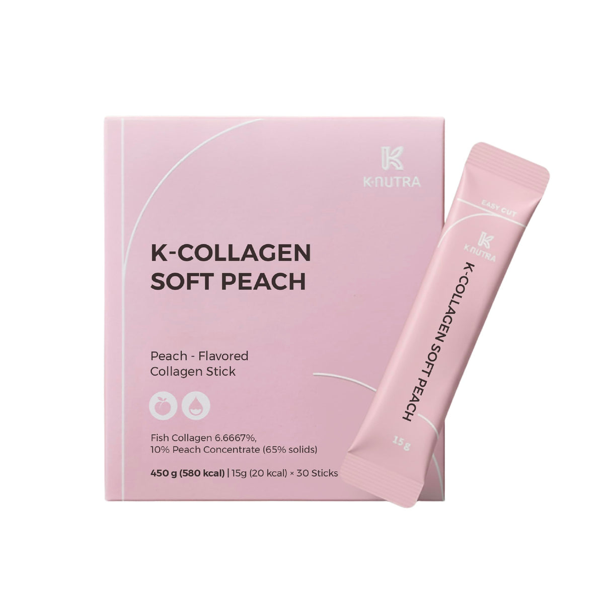 K-NUTRA K-Collagen Soft Peach 30 sticks packaging front view