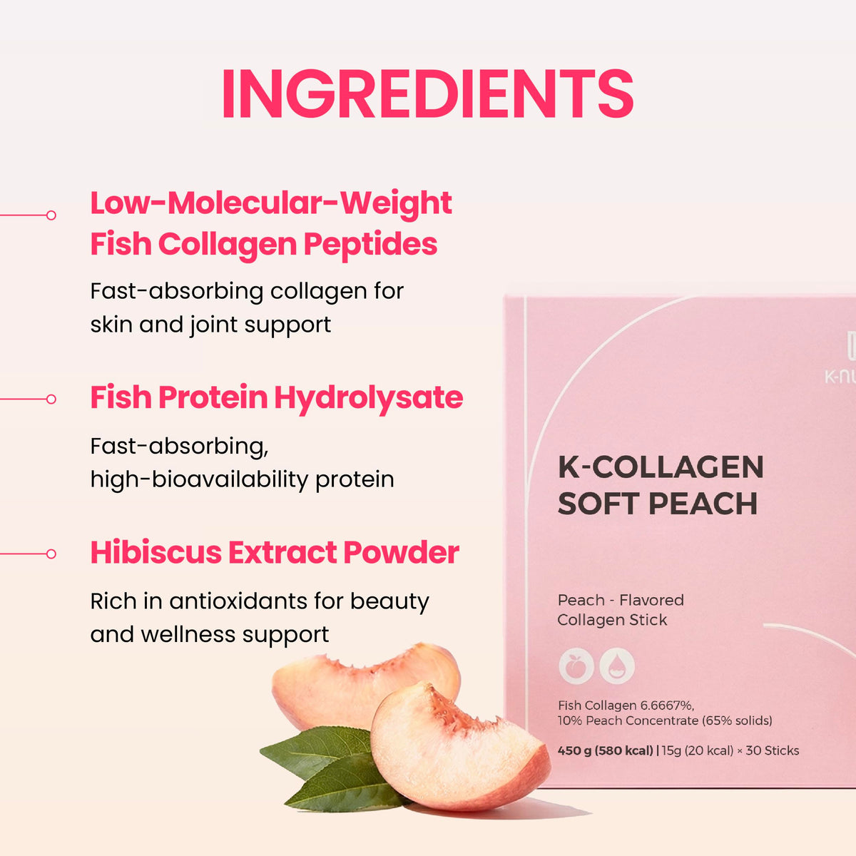 K-NUTRA K-Collagen Soft Peach nutritional information