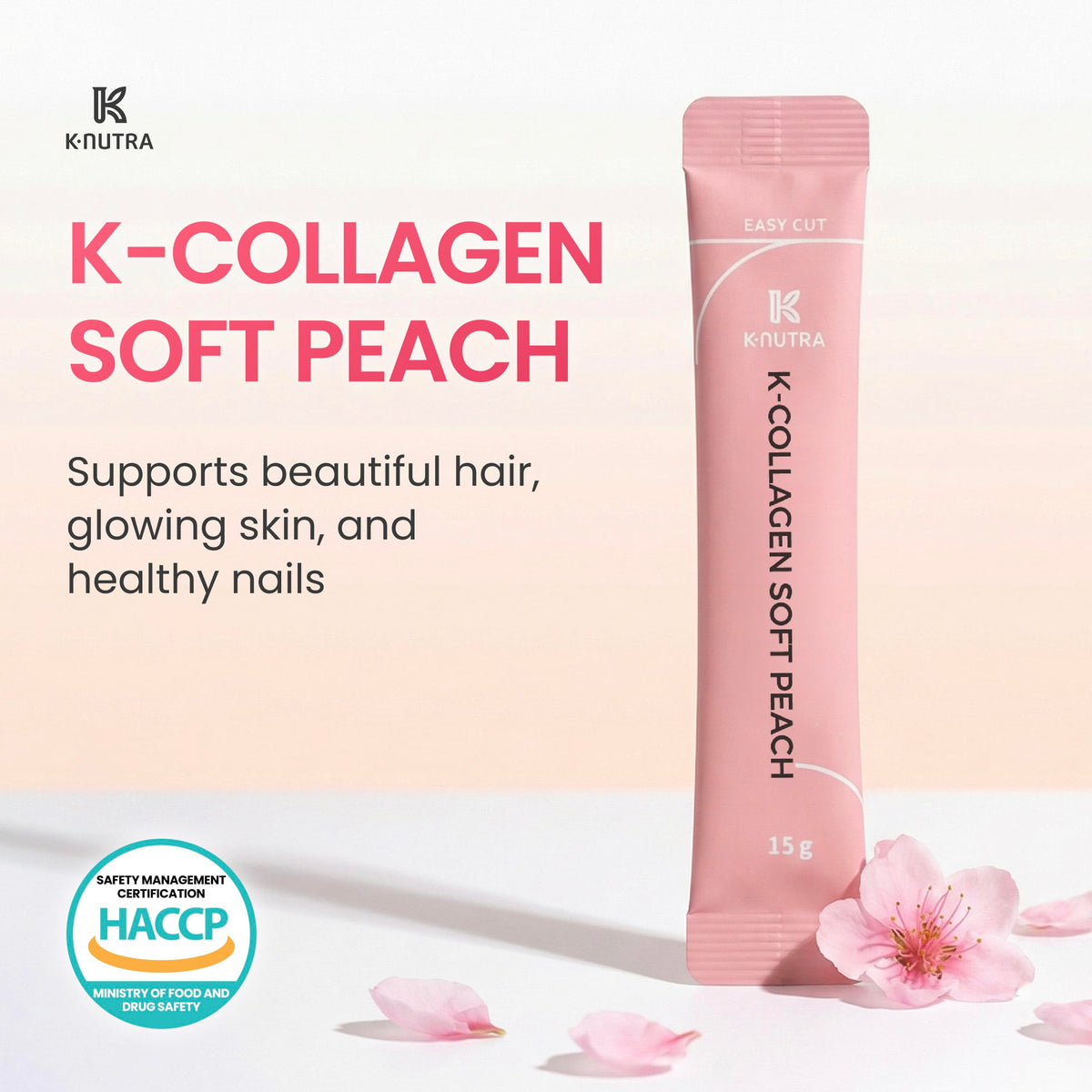 K-NUTRA K-Collagen Soft Peach stick close-up