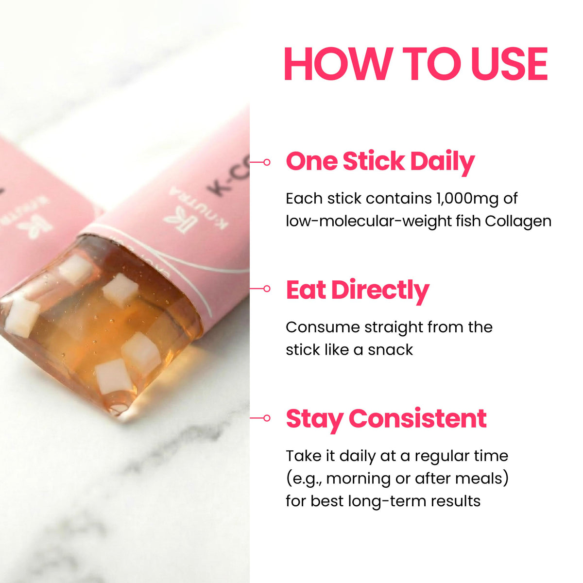 K-NUTRA K-Collagen Soft Peach stick opened