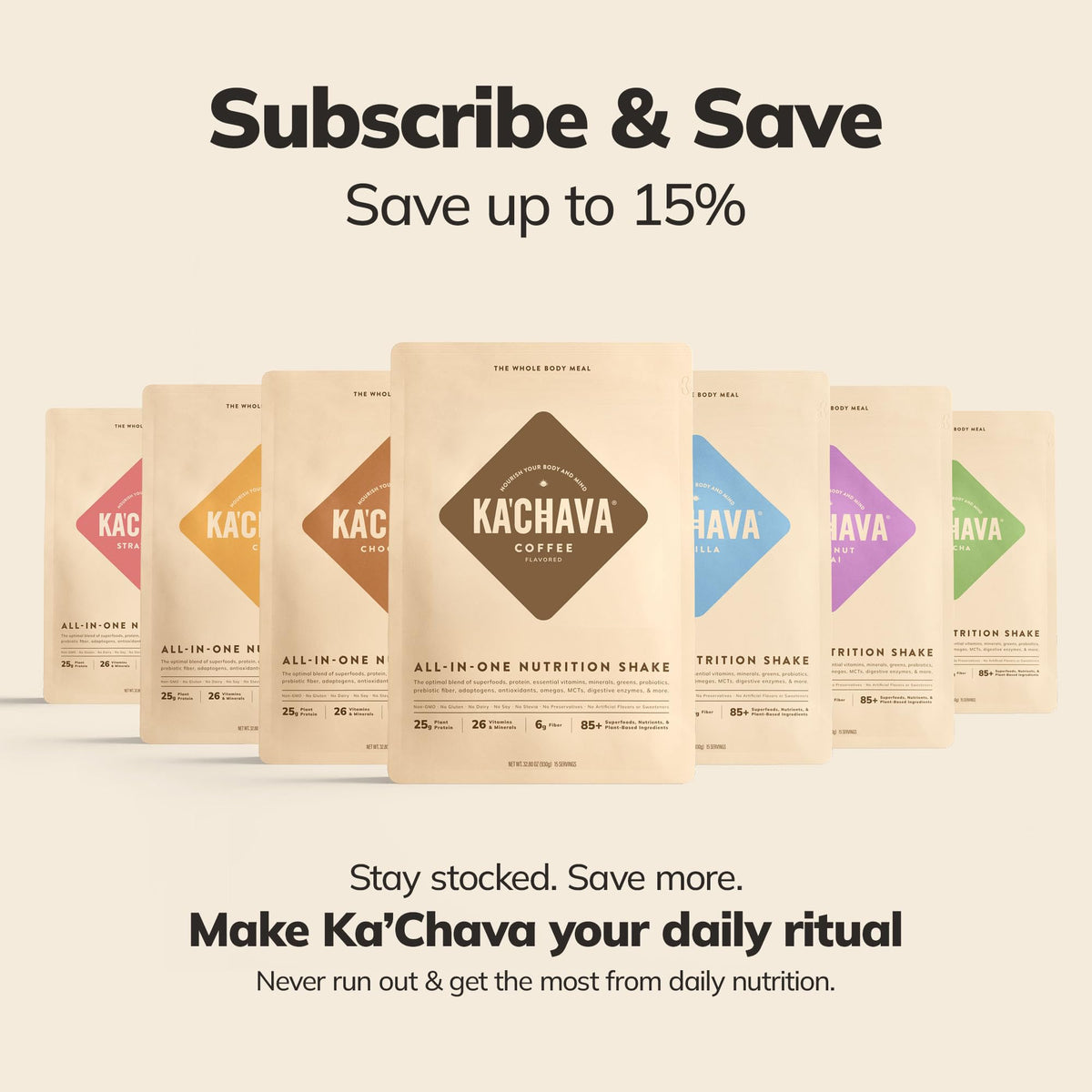 Ka'Chava Shake Chai 2 lb avec des fruits frais