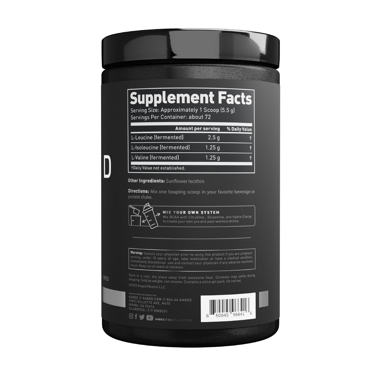 Kaged BCAA Poudre Végane 490g en utilisation sportive