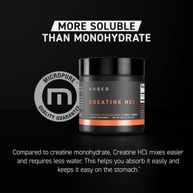 Kaged Creatine HCl Poudre 750 mg en poudre dans un verre d'eau