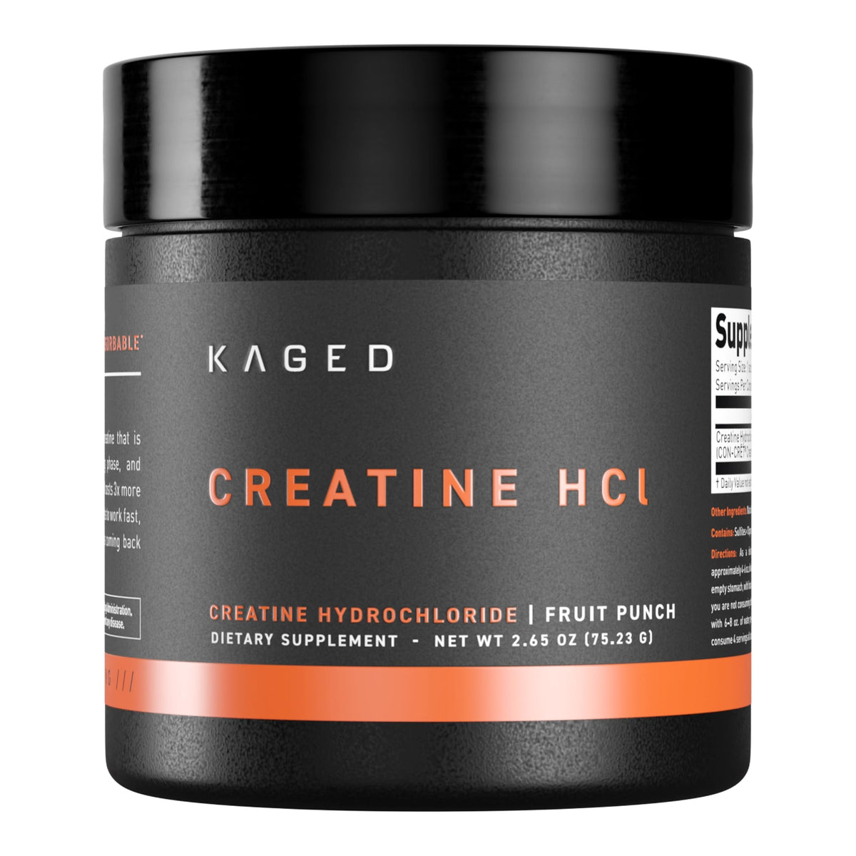 Kaged Creatine HCl Poudre 750 mg vue de face avec emballage