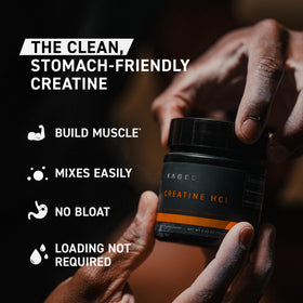 Kaged Créatine HCl Poudre 750mg avec arrière-plan sportif