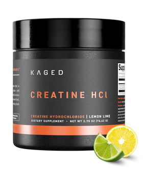 Kaged Créatine HCl Poudre 750mg vue de face avec étiquette citron vert