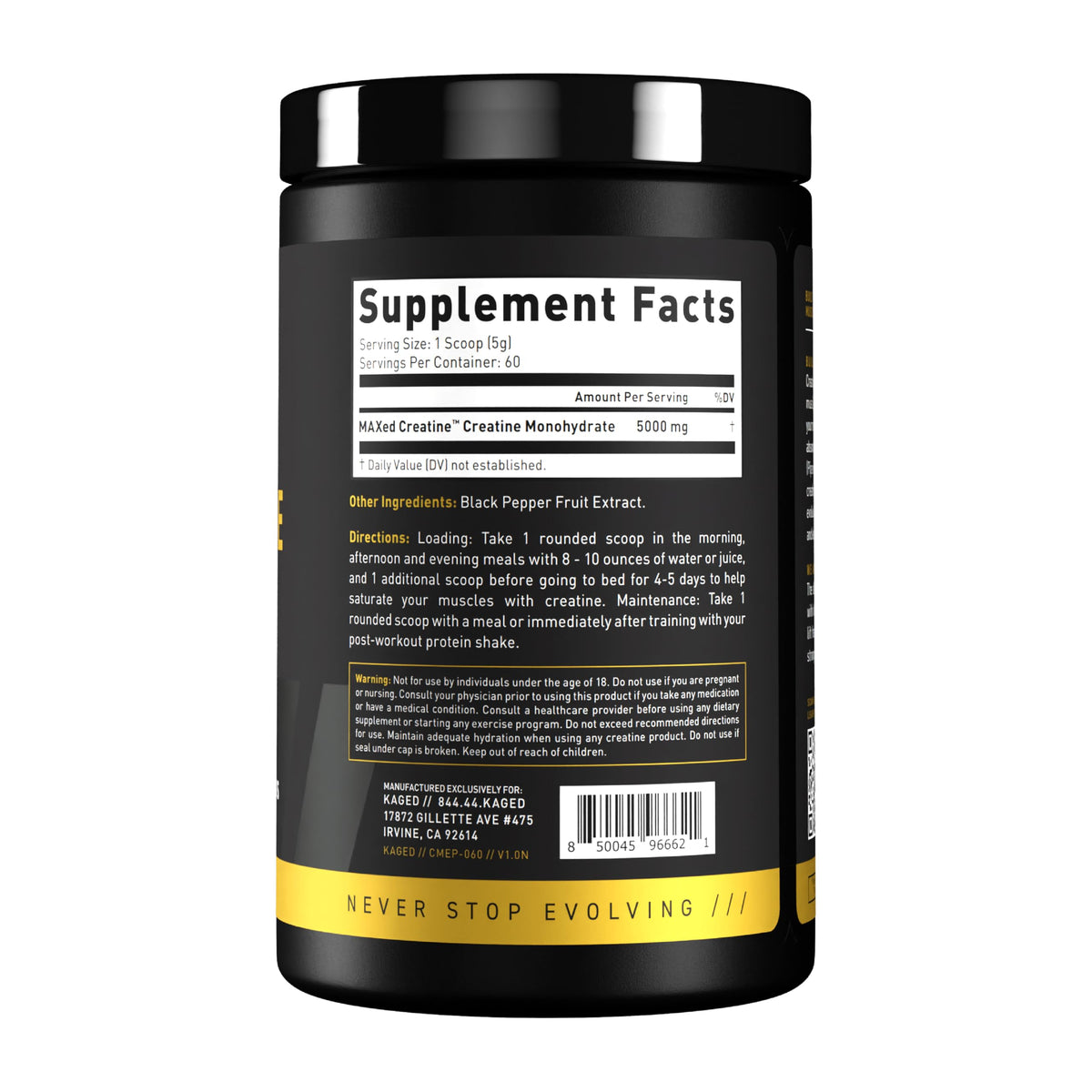 Kaged Creatine Monohydrate Elite 381g en usage quotidien