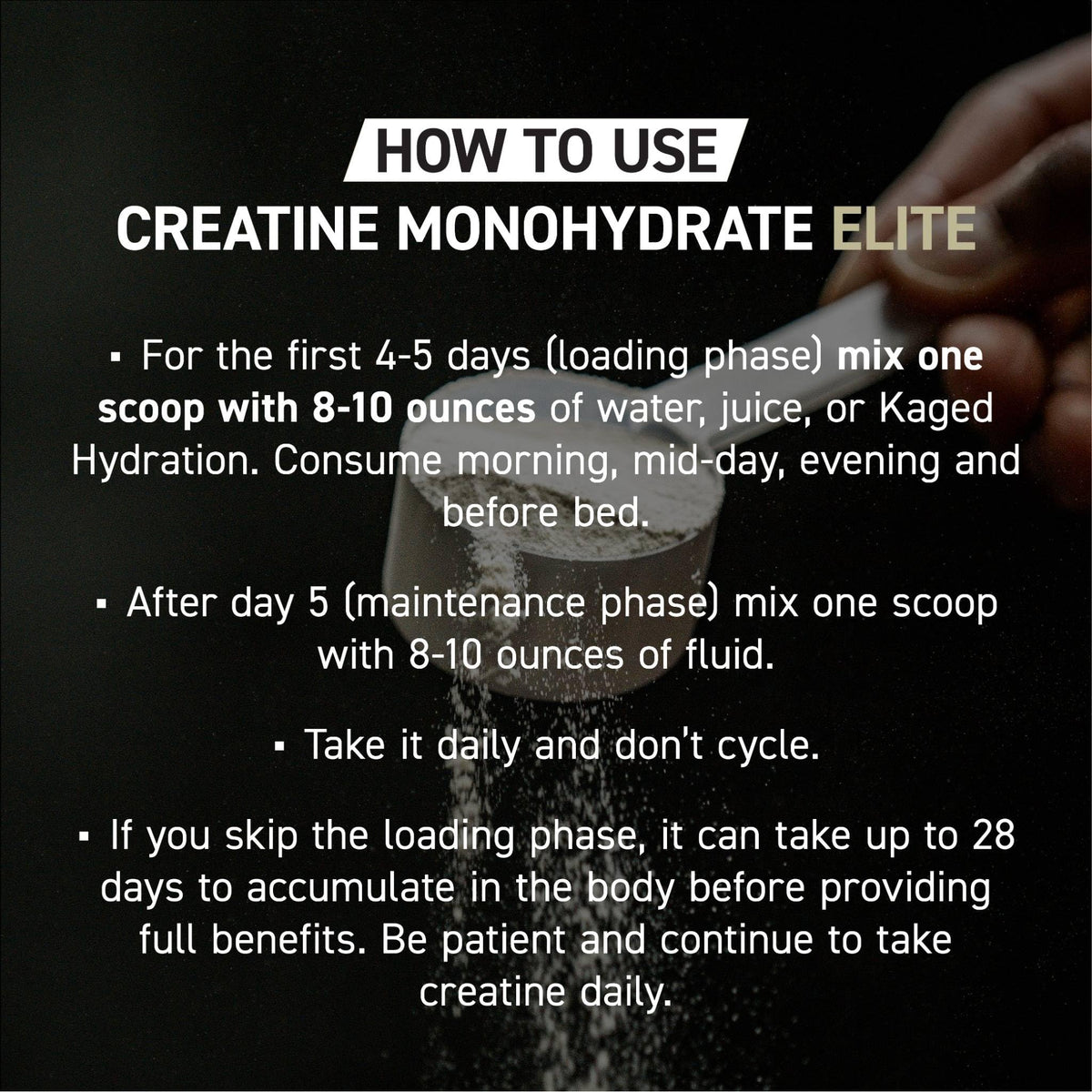Kaged Creatine Monohydrate Elite 381g et accessoires de fitness