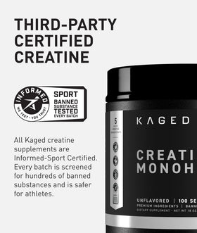 Kaged Créatine Monohydrate Poudre Micronisée 5000 mg avec un shaker