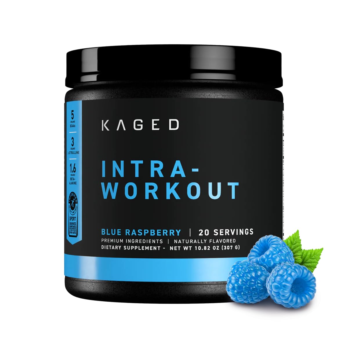 Kaged Intra-Workout Powder 381g vue de face avec étiquette